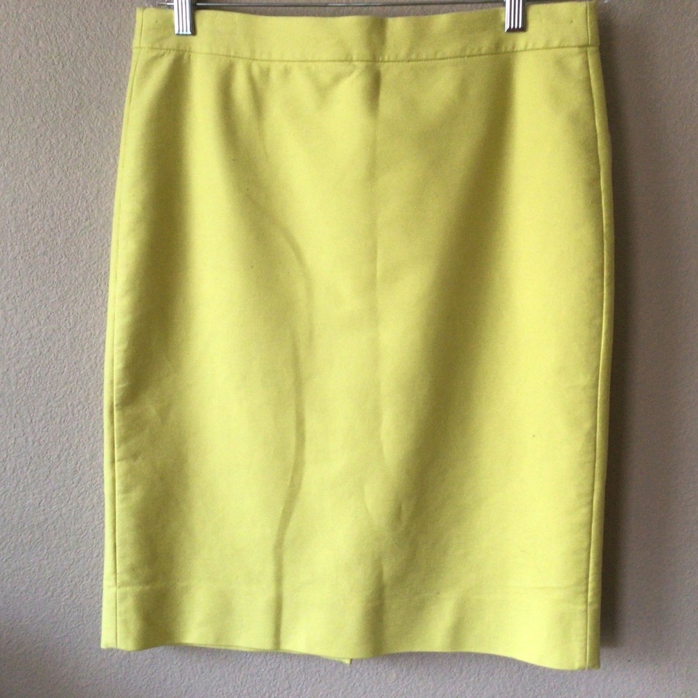 J. Crew Lemon Yellow Pencil Skirt